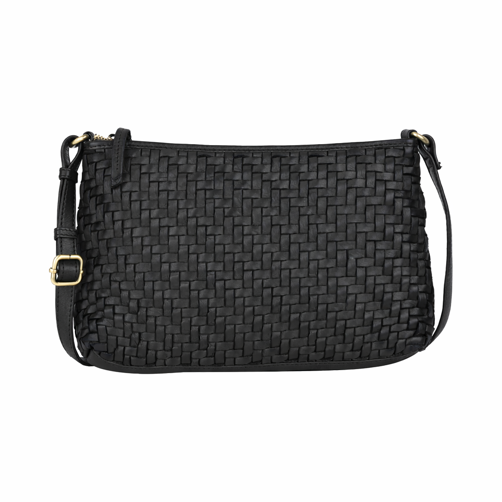 RH-2592 Bendigo Woven Crossbody Leather Bag