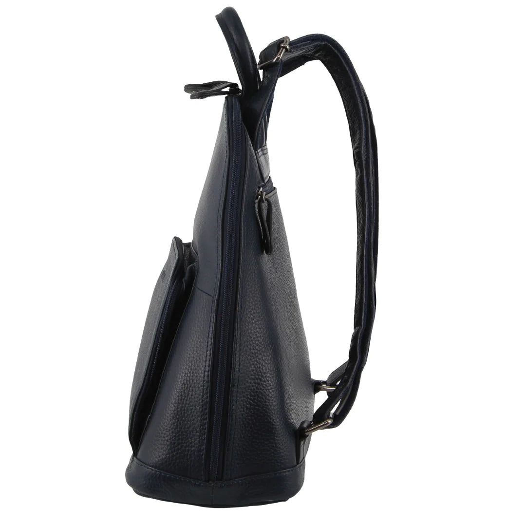 Milleni Ladies Nappa Leather Twin Zip Backpack - rainbowbags