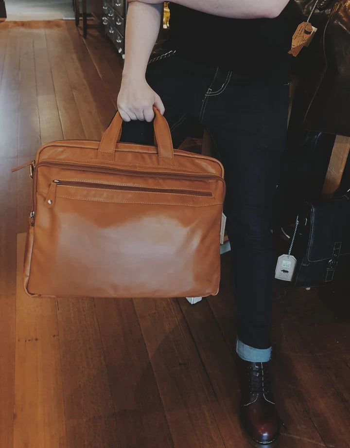 Oran Leather Satchel Vince Business Bag - rainbowbags