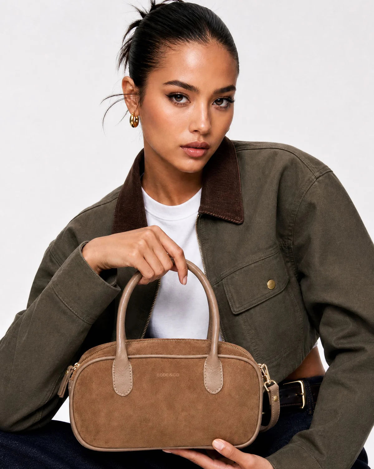 Gabee - Elwood Suede & Leather Crossbody Bag