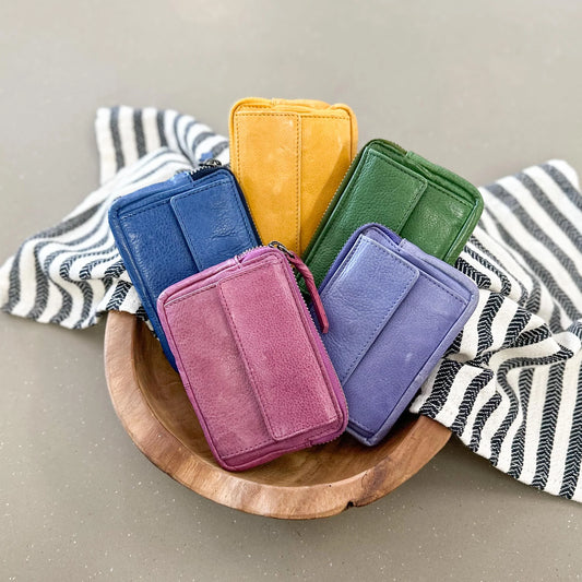 Modapelle Small Full Zip Leather Wallet | 5979 - Rainbow Bags