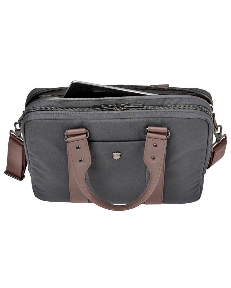 Victorinox Architecture Bodmer - Dual Compartment Laptop Briefcase Grey/Brown