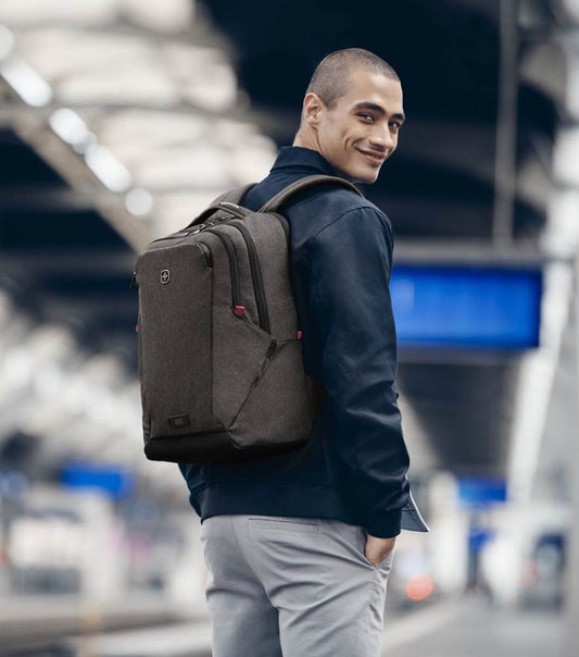 Wenger MX Professional 16" Laptop Backpack 611641 - Heather Grey - Rainbow Bags