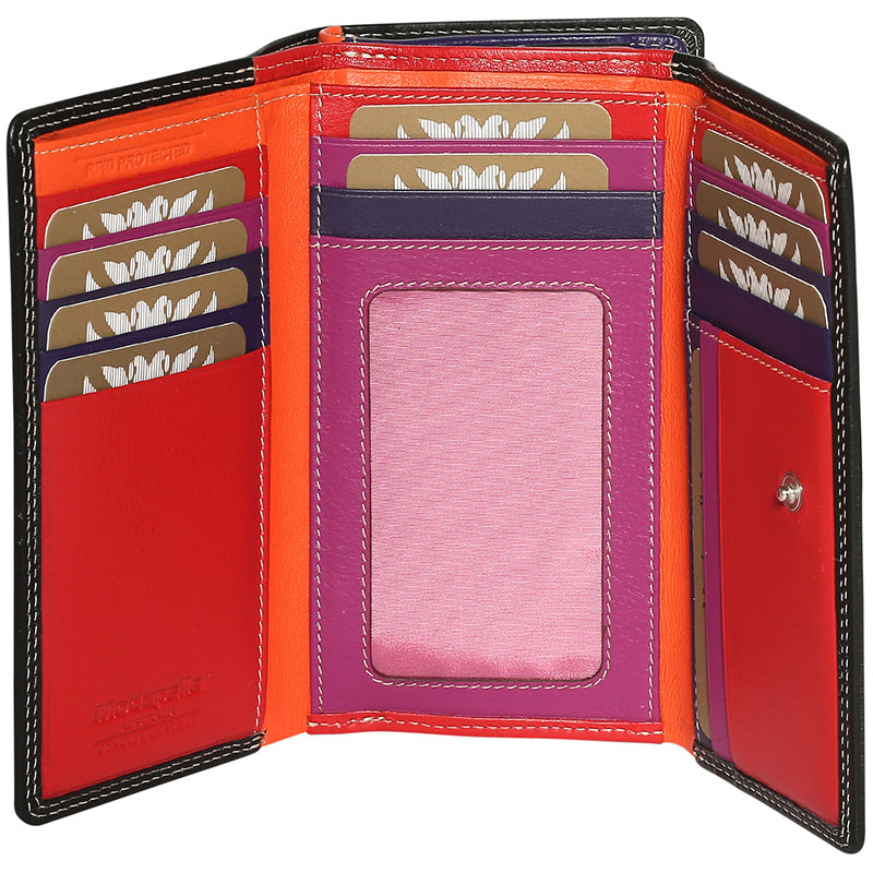 Modapelle Ladies RFID LEATHER MULTI COLOURED WALLET 7332