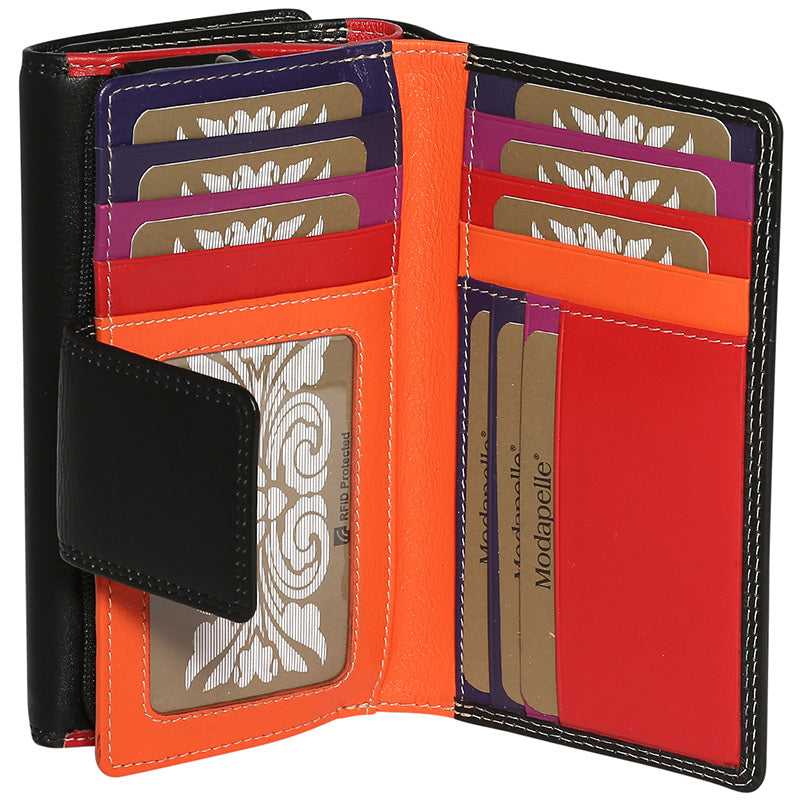 Modapelle - RFID Leather Multi Coloured Wallet