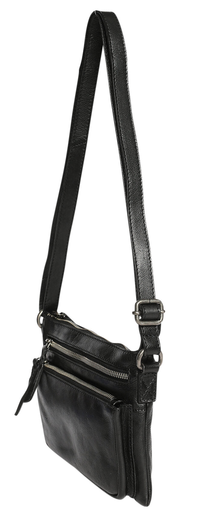 Ladies Leather Shoulder/Cross Body 7690 - black