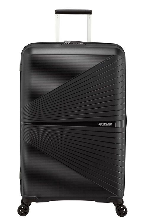 American Tourister Airconic 77 cm Large 4 Wheel Hard Suitcase Onyx Black - rainbowbags