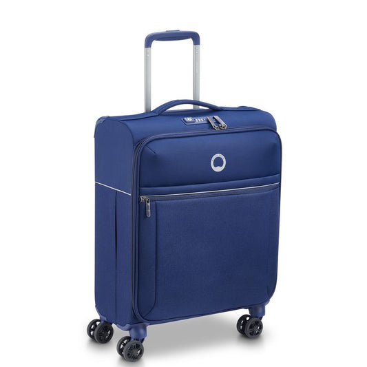 Delsey BROCHANT 2.0 55cm Carry On Softsided Luggage - Blue - rainbowbags