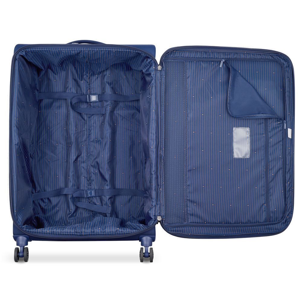Delsey BROCHANT 2.0 78cm Large Softsided Luggage - Blue - rainbowbags