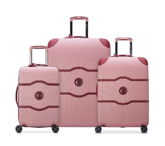 Delsey Chatelet Air 2.0 Set - 3 Piece Hardsided Luggage - Pink - rainbowbags