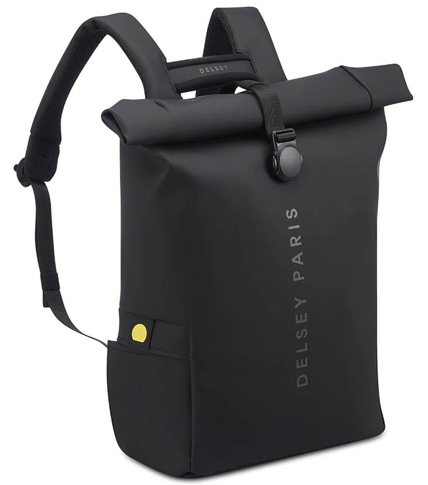 Delsey Turenne Soft Rolltop 15" Laptop Backpack with RFID - Black - rainbowbags