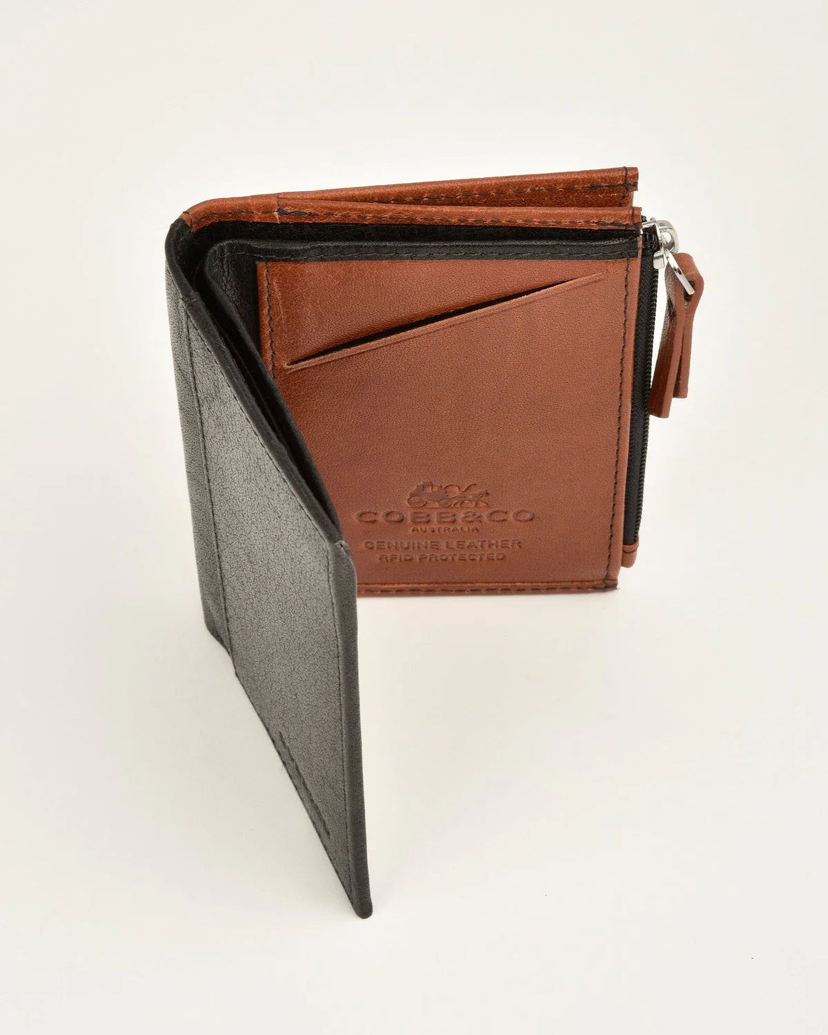 Gabee - Ridley RFID Leather Card Holder & Zipped Coin Pocket - rainbowbags