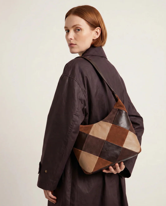 Gabee Patterson Suede & Leather Shoulder Bag - Multi - Rainbow Bags