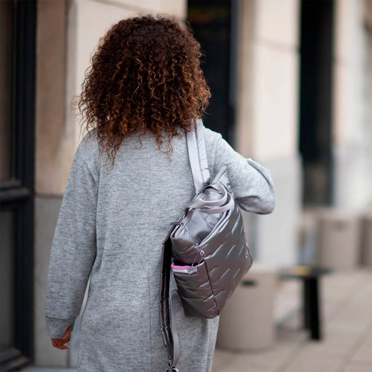 Hedgren Comfy Backpack - Silver - rainbowbags