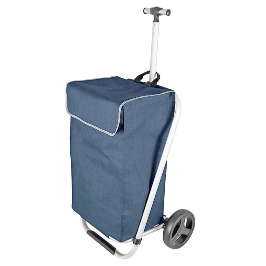KARLSTERT Alum. Telescopic Handle Shopping Trolley Navy - rainbowbags