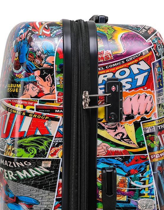 Marvel Avengers Comic Print 24 Medium Hardside Suitcase Rainbow Bags
