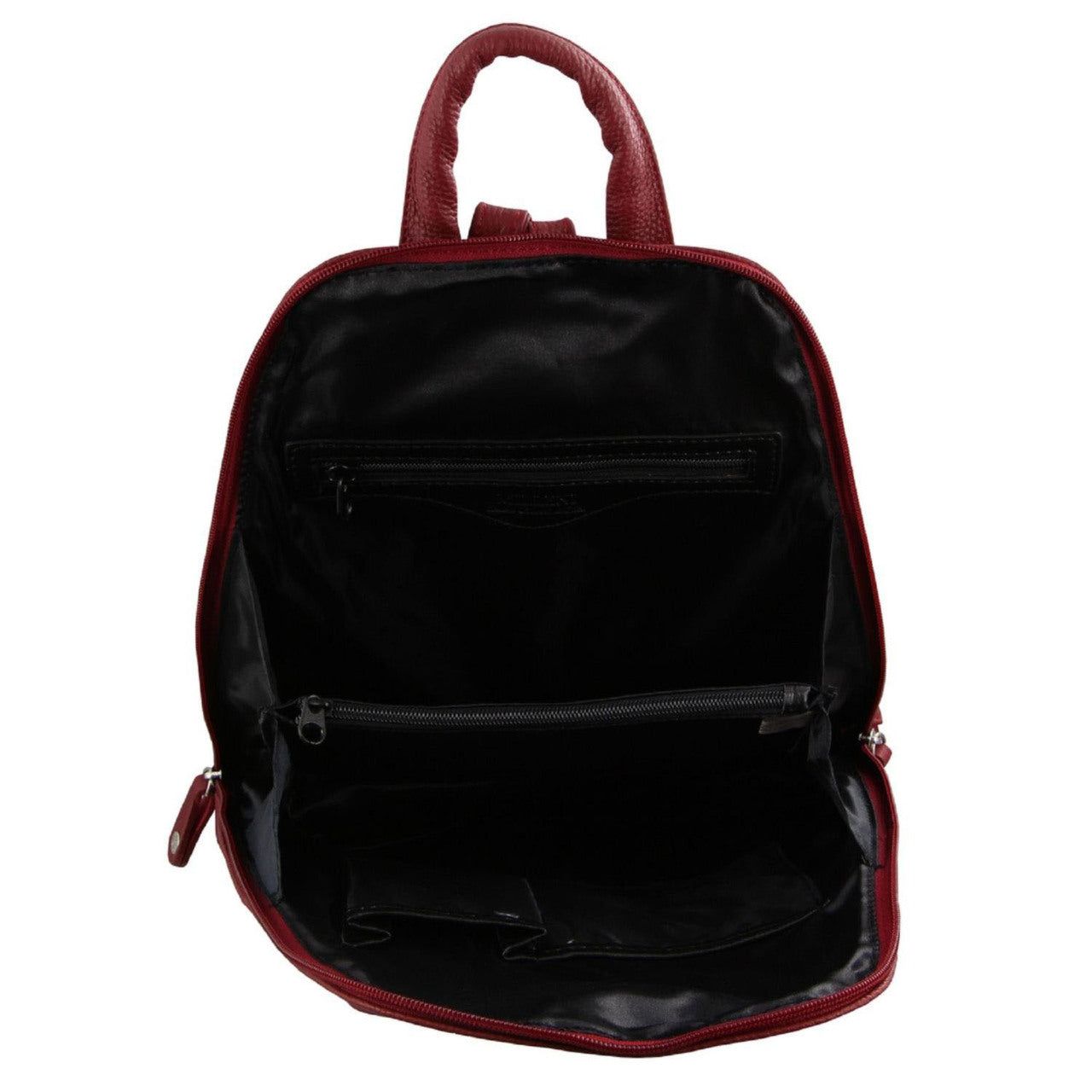 Milleni Ladies Nappa Leather Twin Zip Backpack - rainbowbags