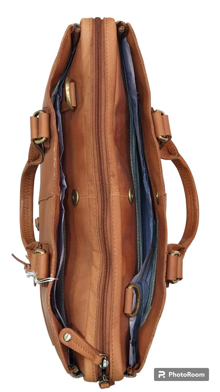 Oran Leather - OB-23202 Garnet Vintage Leather Satchel Bag (Briefcase) - rainbowbags