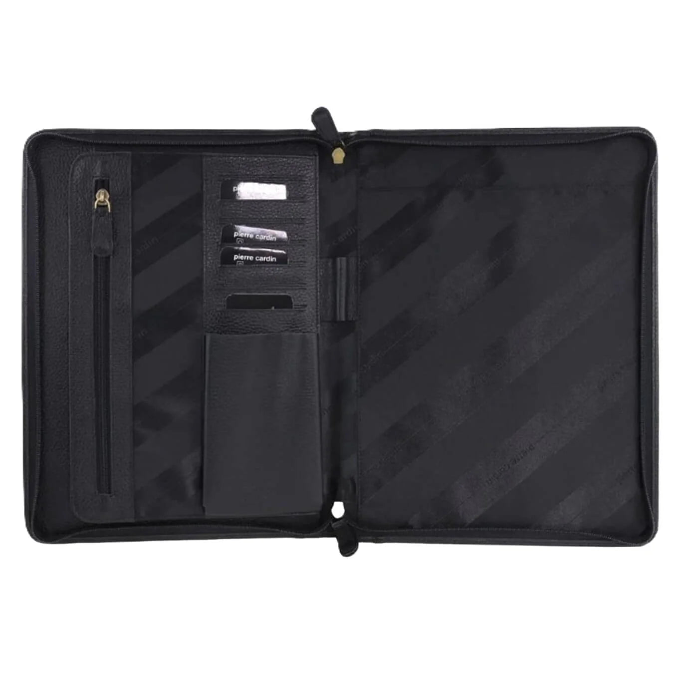 Pierre Cardin Italian Leather A4 Business Folio in Black