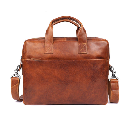 Rugged Hide - RH-1606 Bentley Luxe Leather Business Bag - Rainbow Bags