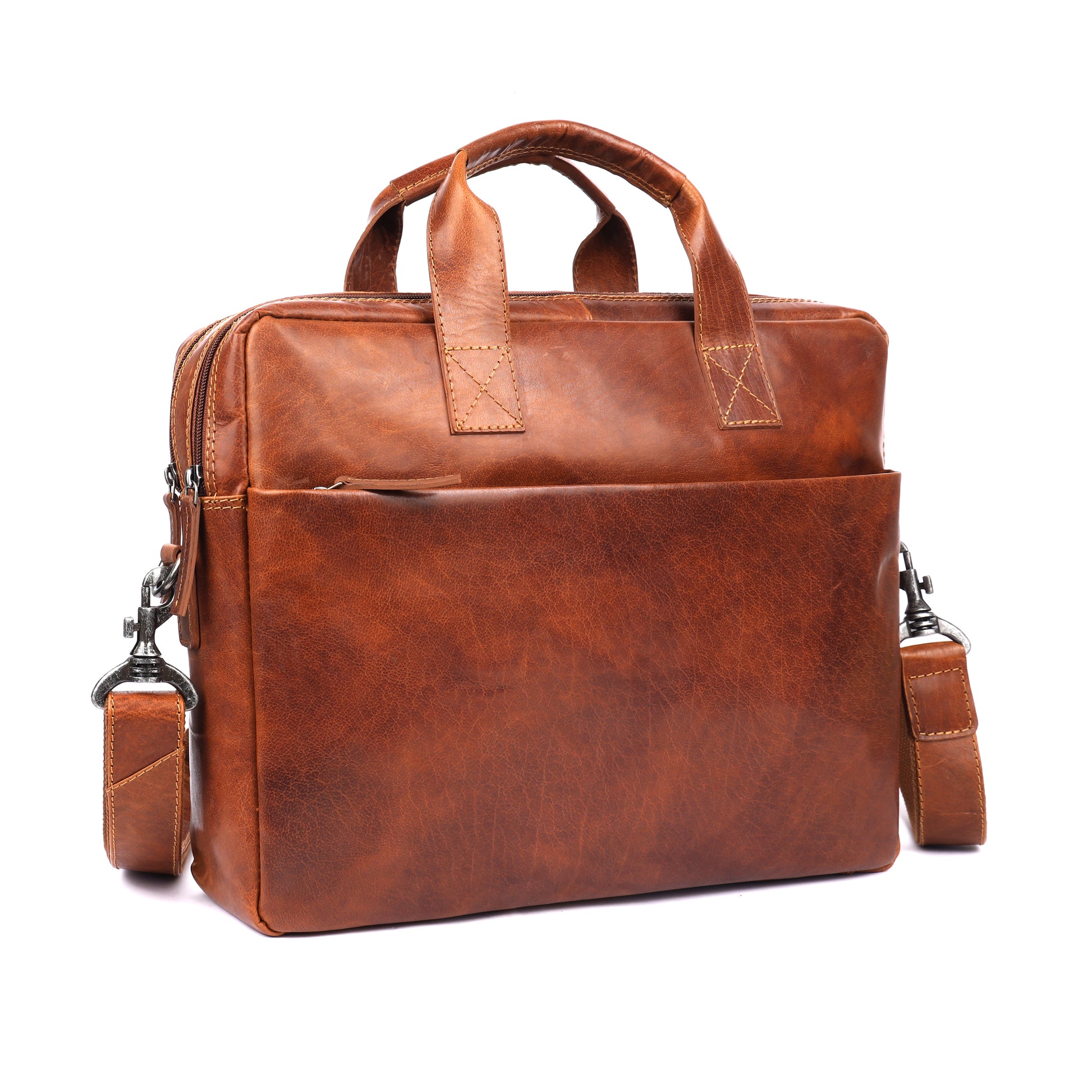 Rugged Hide - RH-1606 Bentley Luxe Leather Business Bag - Rainbow Bags