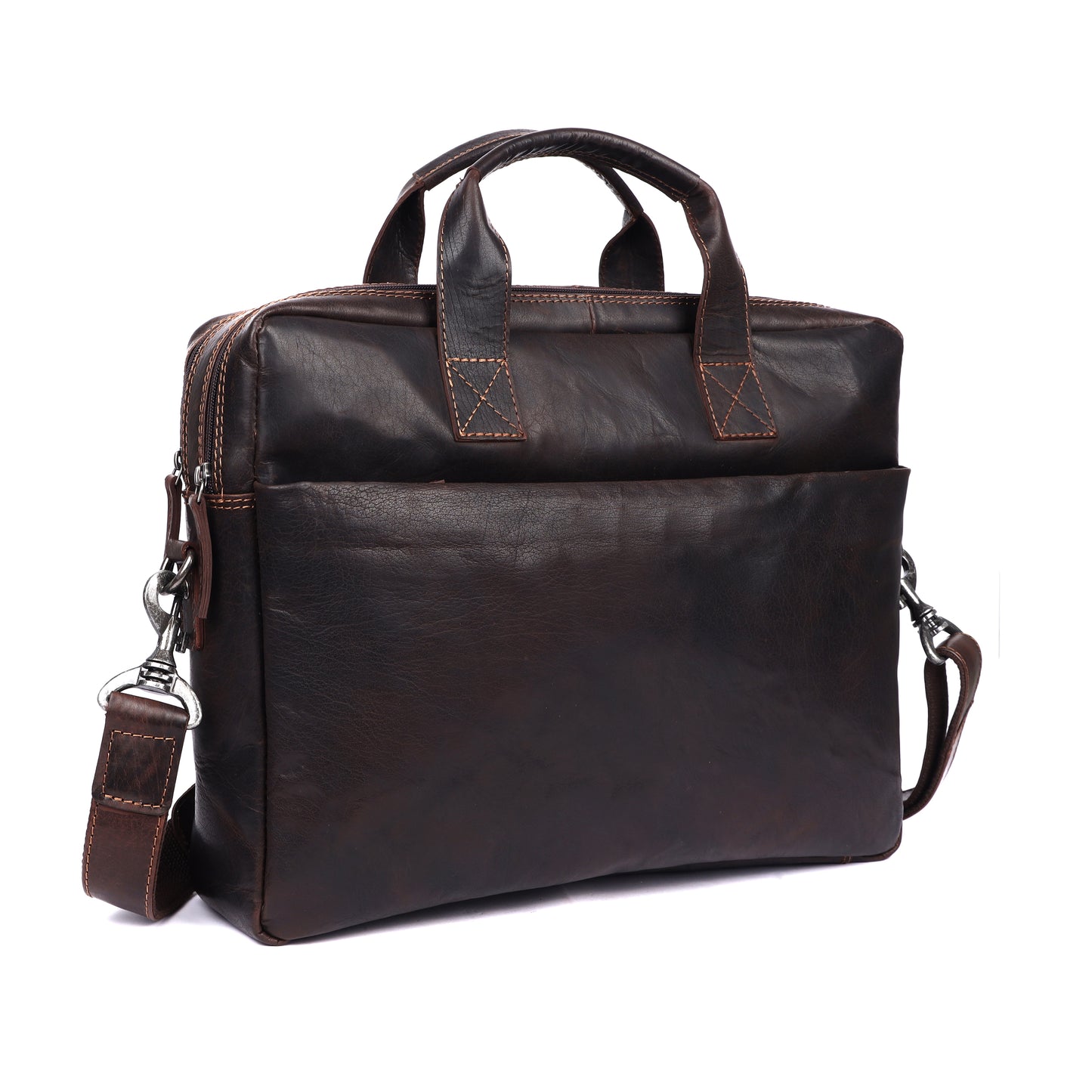 Rugged Hide - RH-1606 Bentley Luxe Leather Business Bag - Rainbow Bags