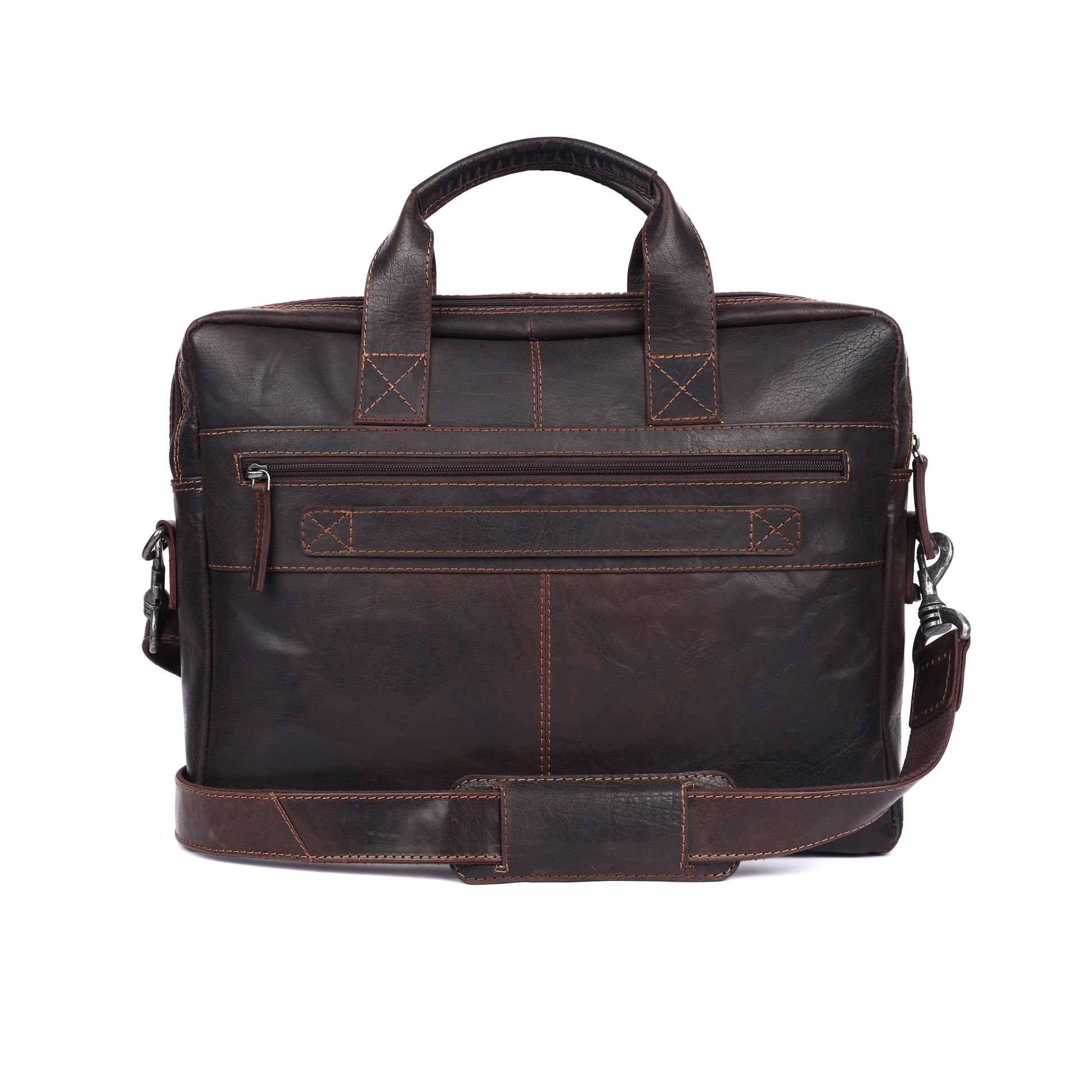Rugged Hide - RH-1606 Bentley Luxe Leather Business Bag - Rainbow Bags