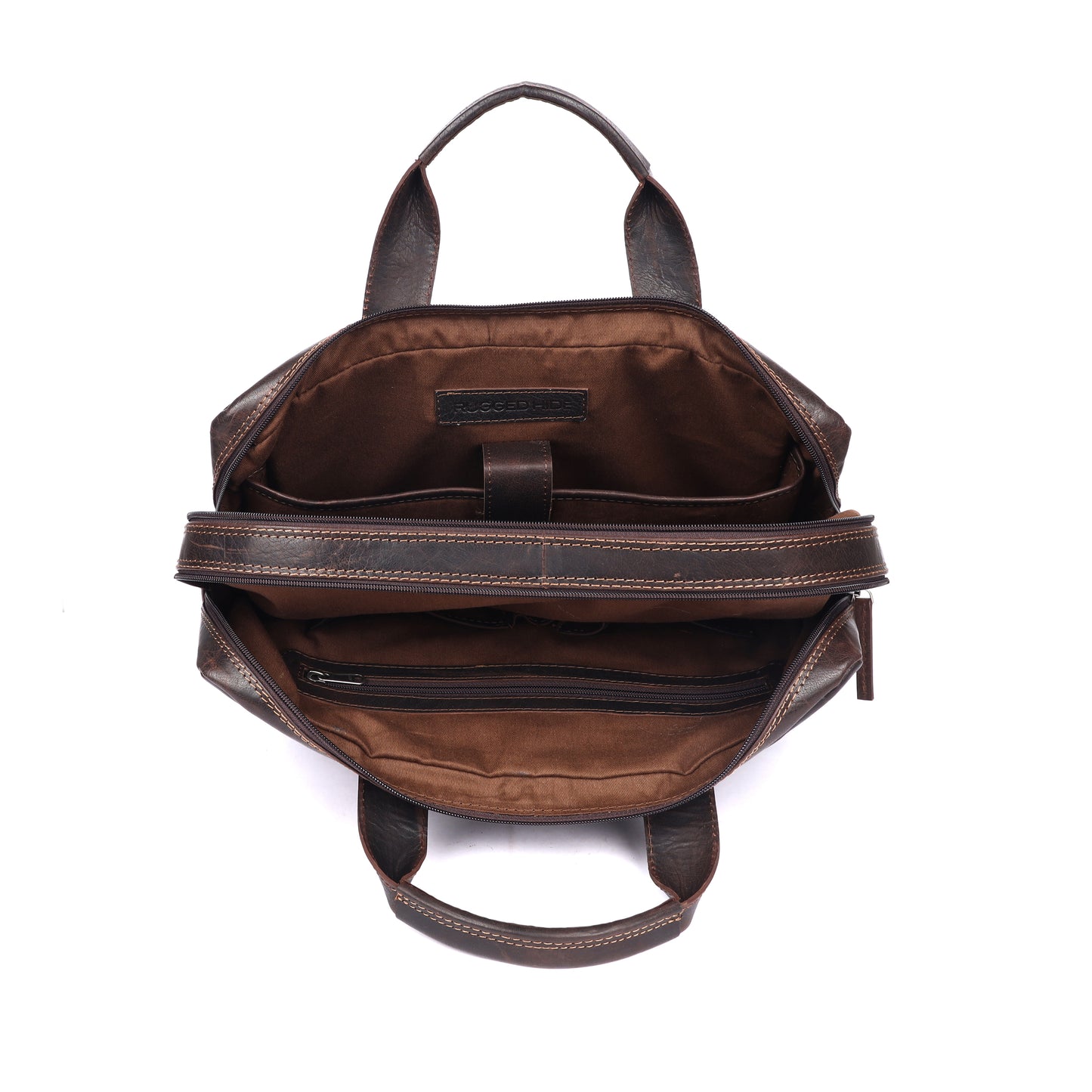 Rugged Hide - RH-1606 Bentley Luxe Leather Business Bag - Rainbow Bags