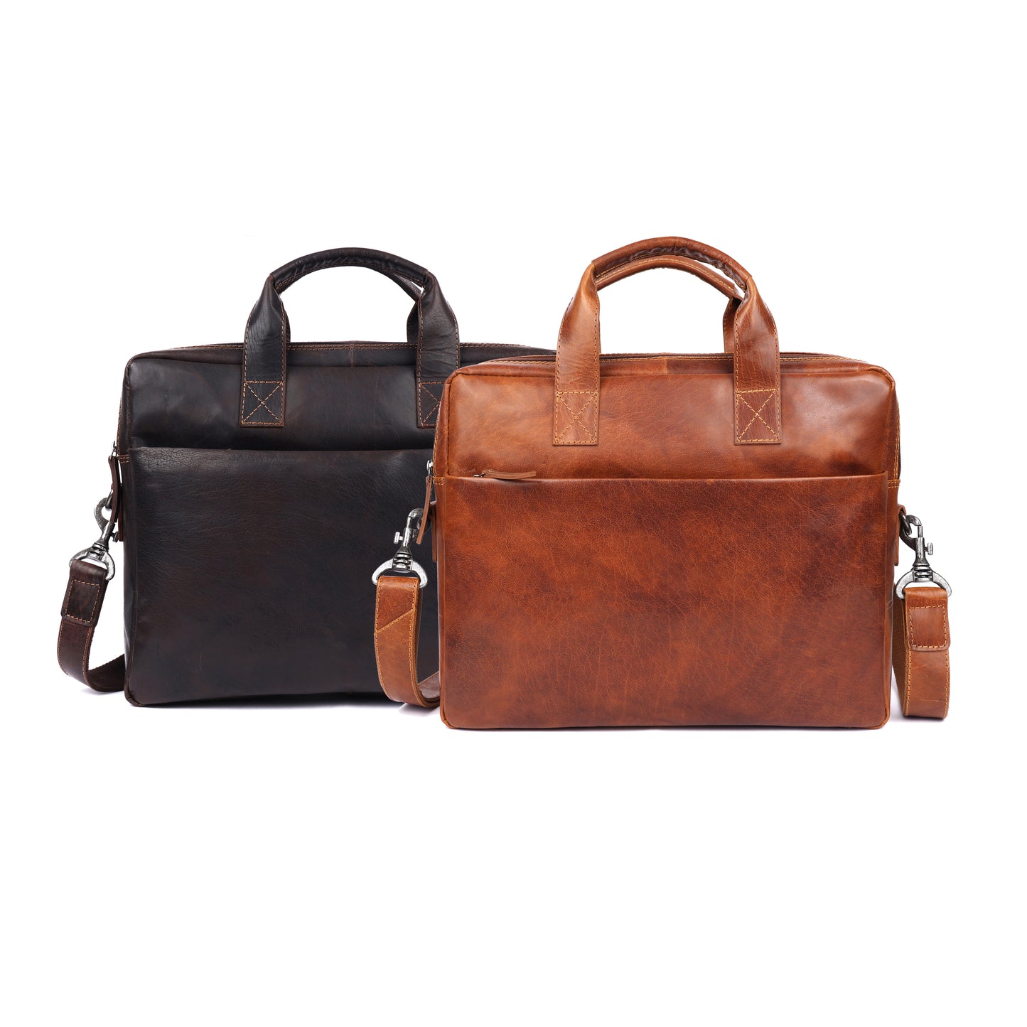 Rugged Hide - RH-1606 Bentley Luxe Leather Business Bag - Rainbow Bags