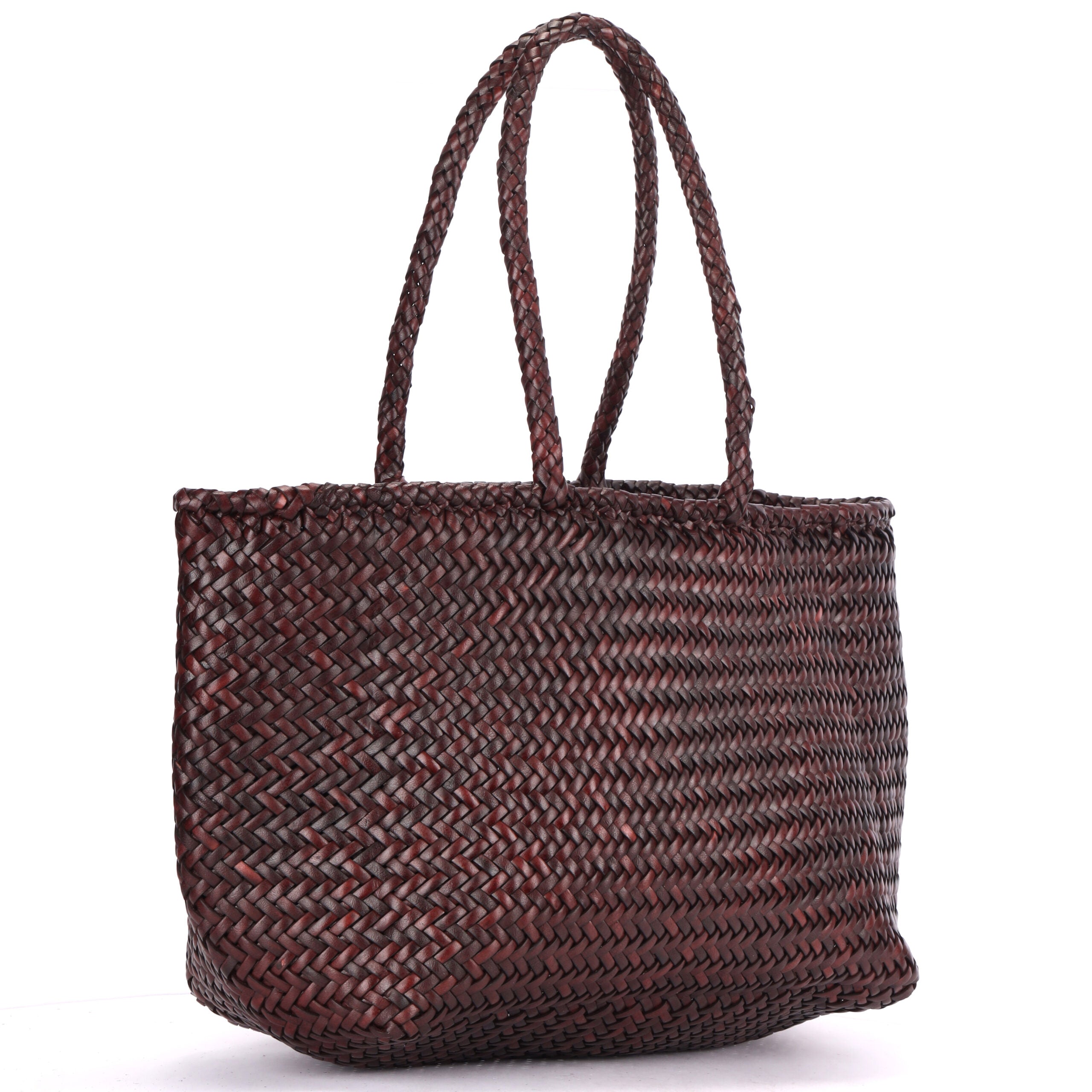 Rugged Hide Amalfi Large Woven Shopper | Handcrafted Leather Tote