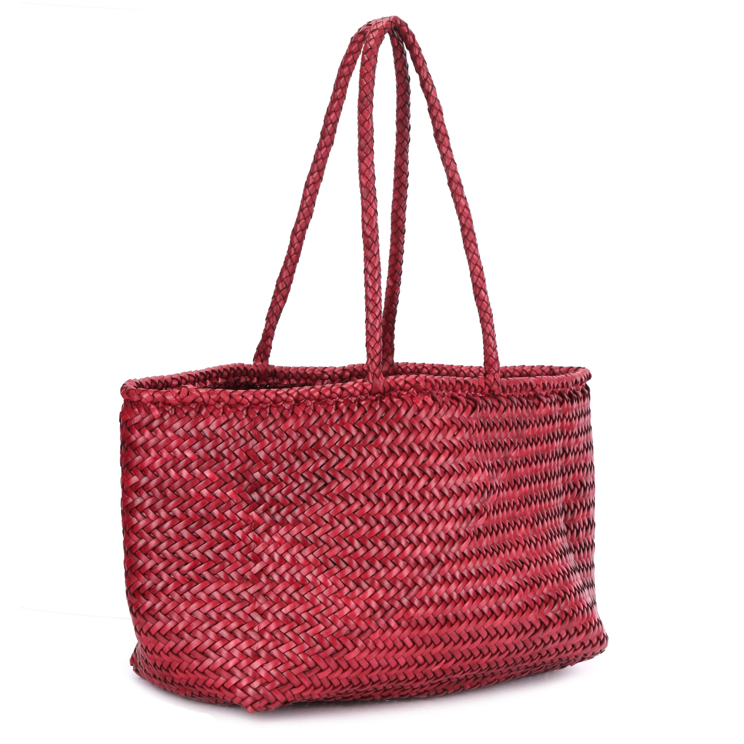 Rugged Hide Amalfi Large Woven Shopper | Handcrafted Leather Tote