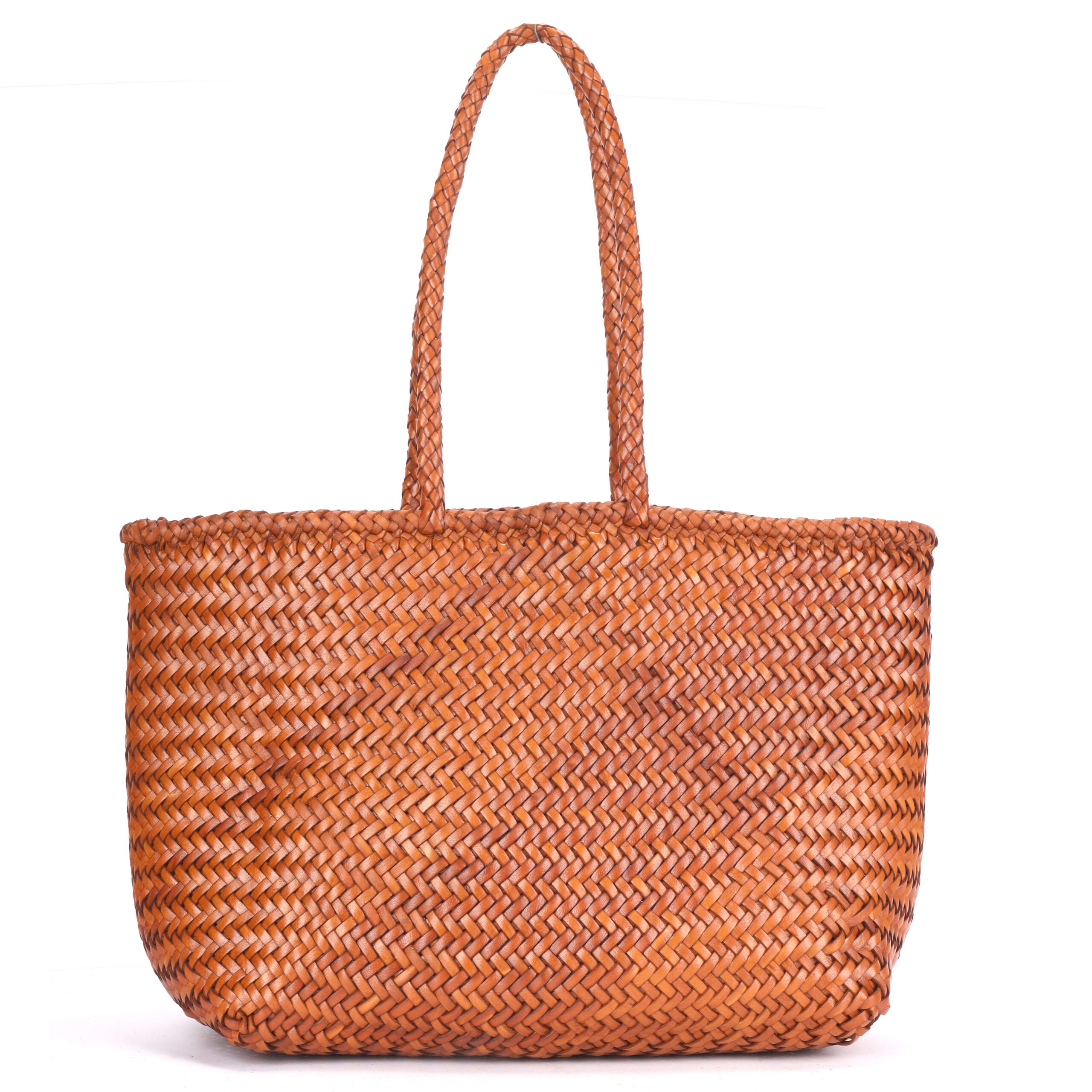 Rugged Hide Amalfi Large Woven Shopper | Handcrafted Leather Tote