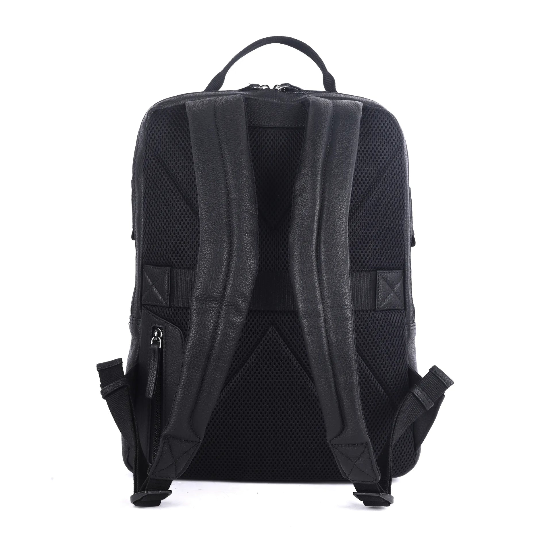 Rugged Hide - RH-2542 York Large leather backpack in black - Rainbow Bags