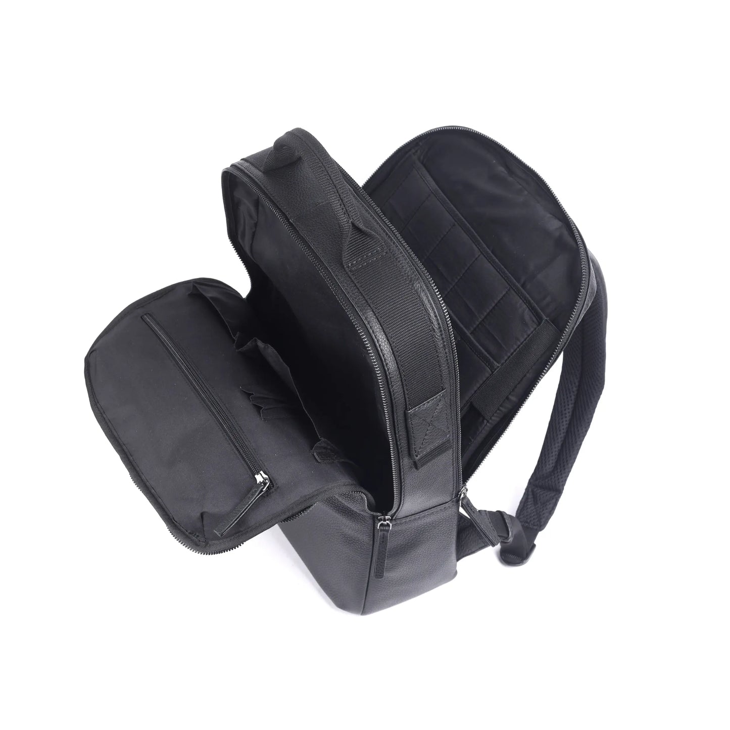 Rugged Hide - RH-2542 York Large leather backpack in black - Rainbow Bags