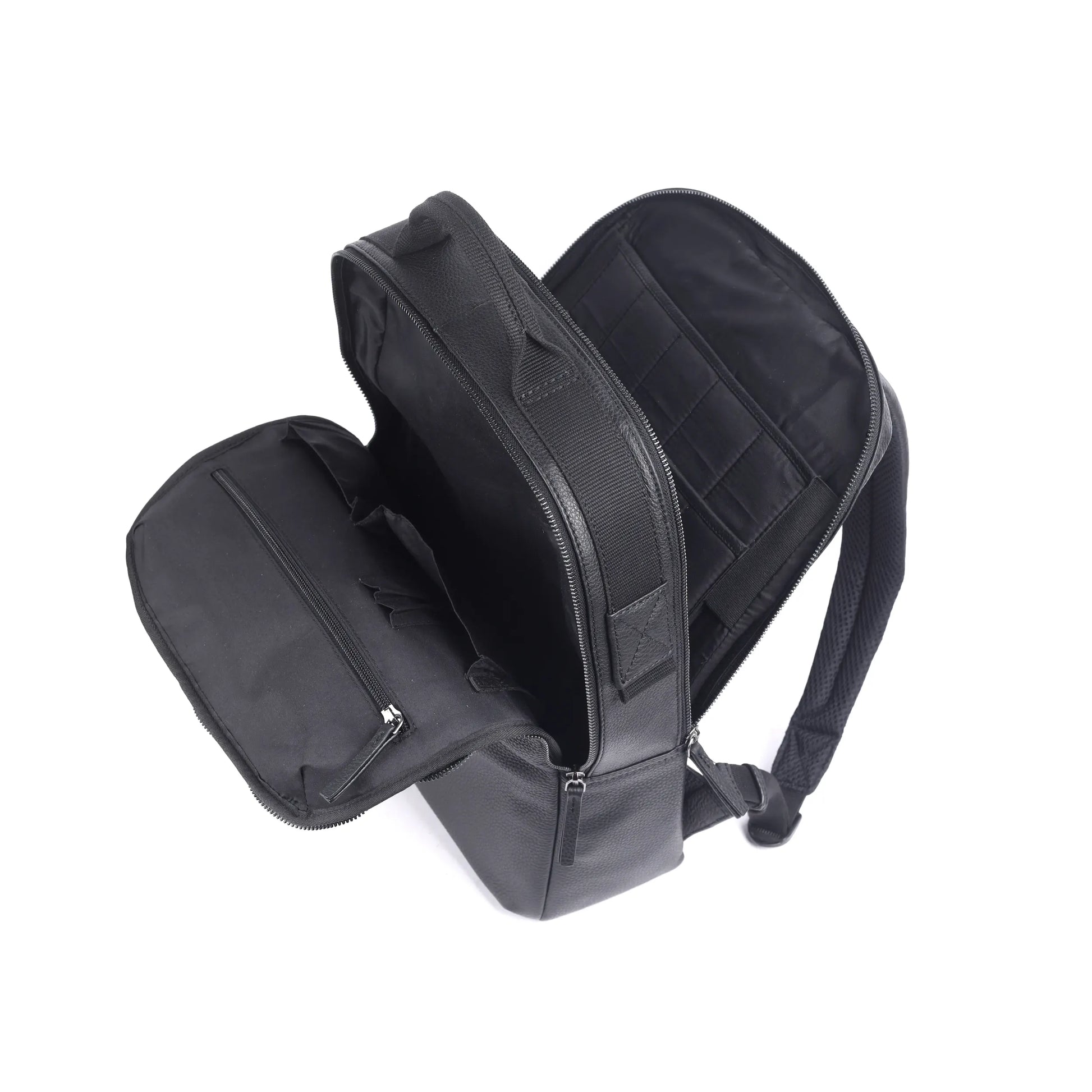 Rugged Hide - RH-2542 York Large leather backpack in black - Rainbow Bags