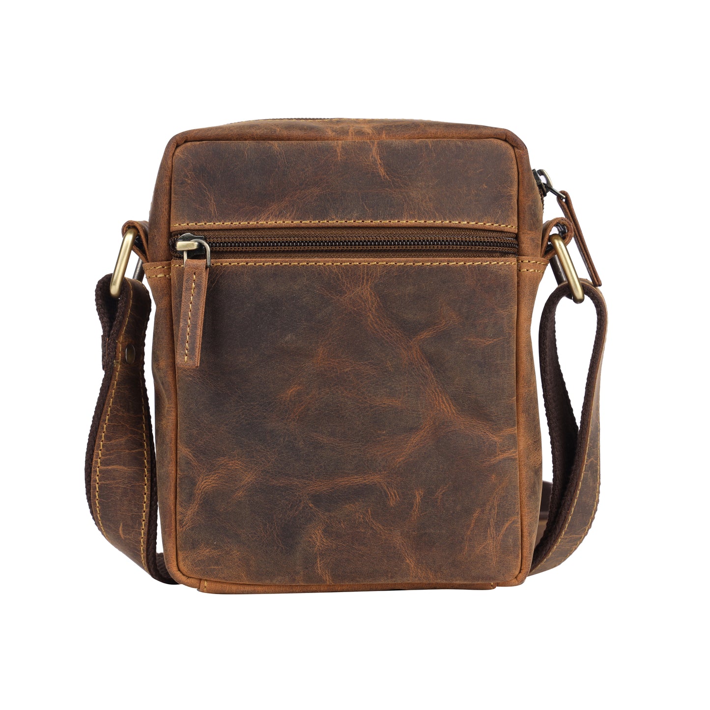 Rugged Hide - RH-2589 Benson Small Hunter Leather Satchel in Hunter Brown colour