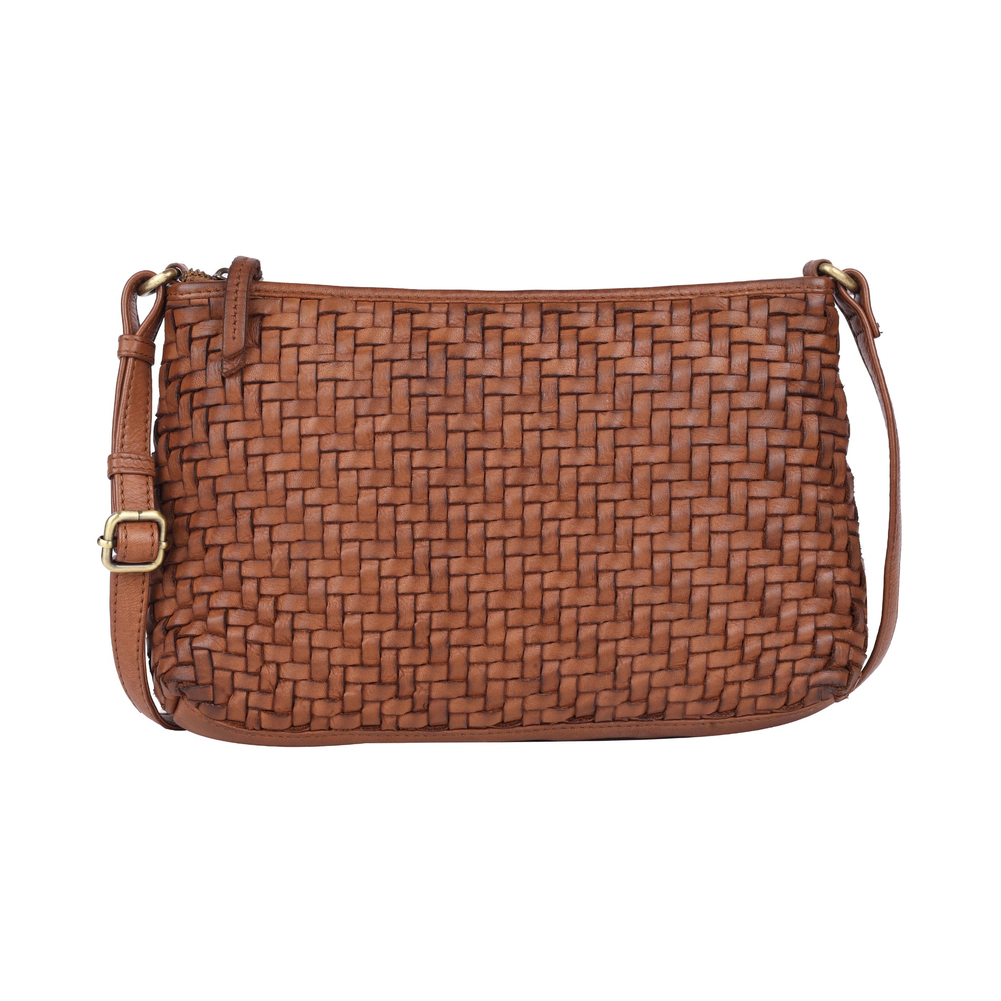 RH-2592 Bendigo Woven Crossbody Leather Bag - Rainbow Bags