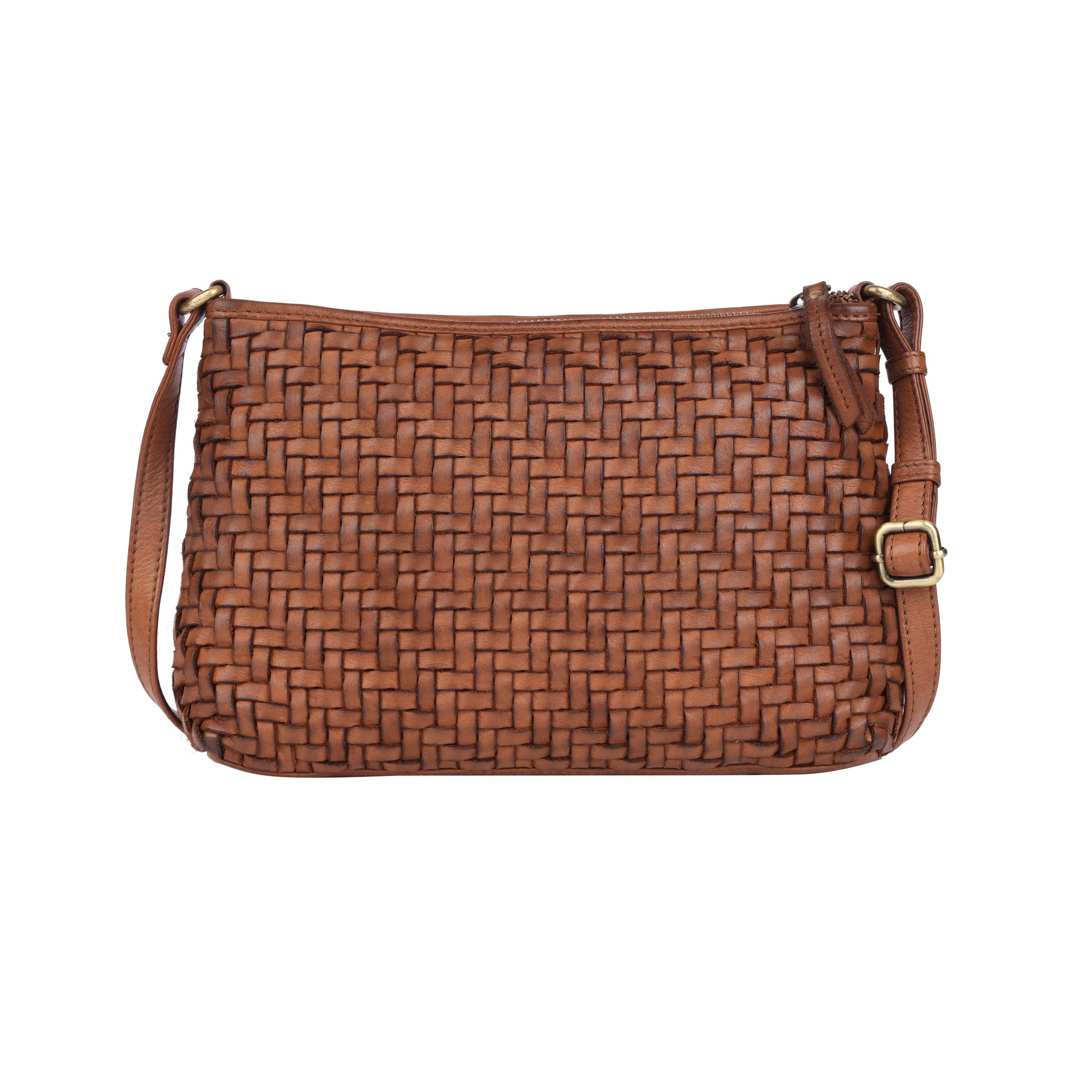 RH-2592 Bendigo Woven Crossbody Leather Bag - Rainbow Bags