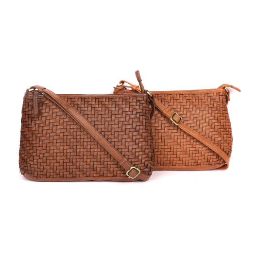 RH-2592 Bendigo Woven Crossbody Leather Bag - Rainbow Bags