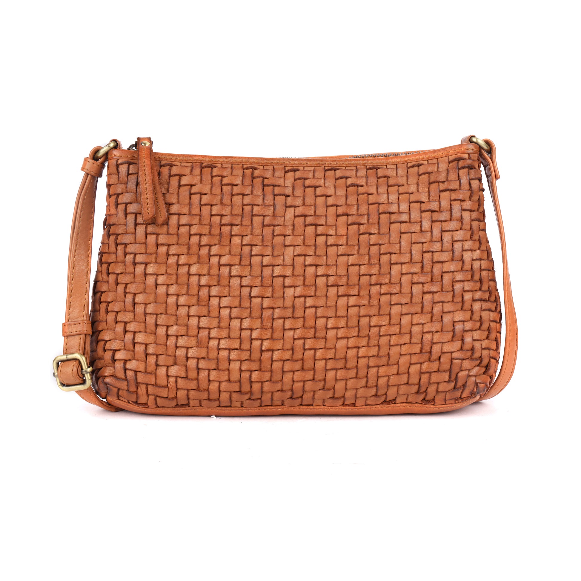 RH-2592 Bendigo Woven Crossbody Leather Bag - Rainbow Bags