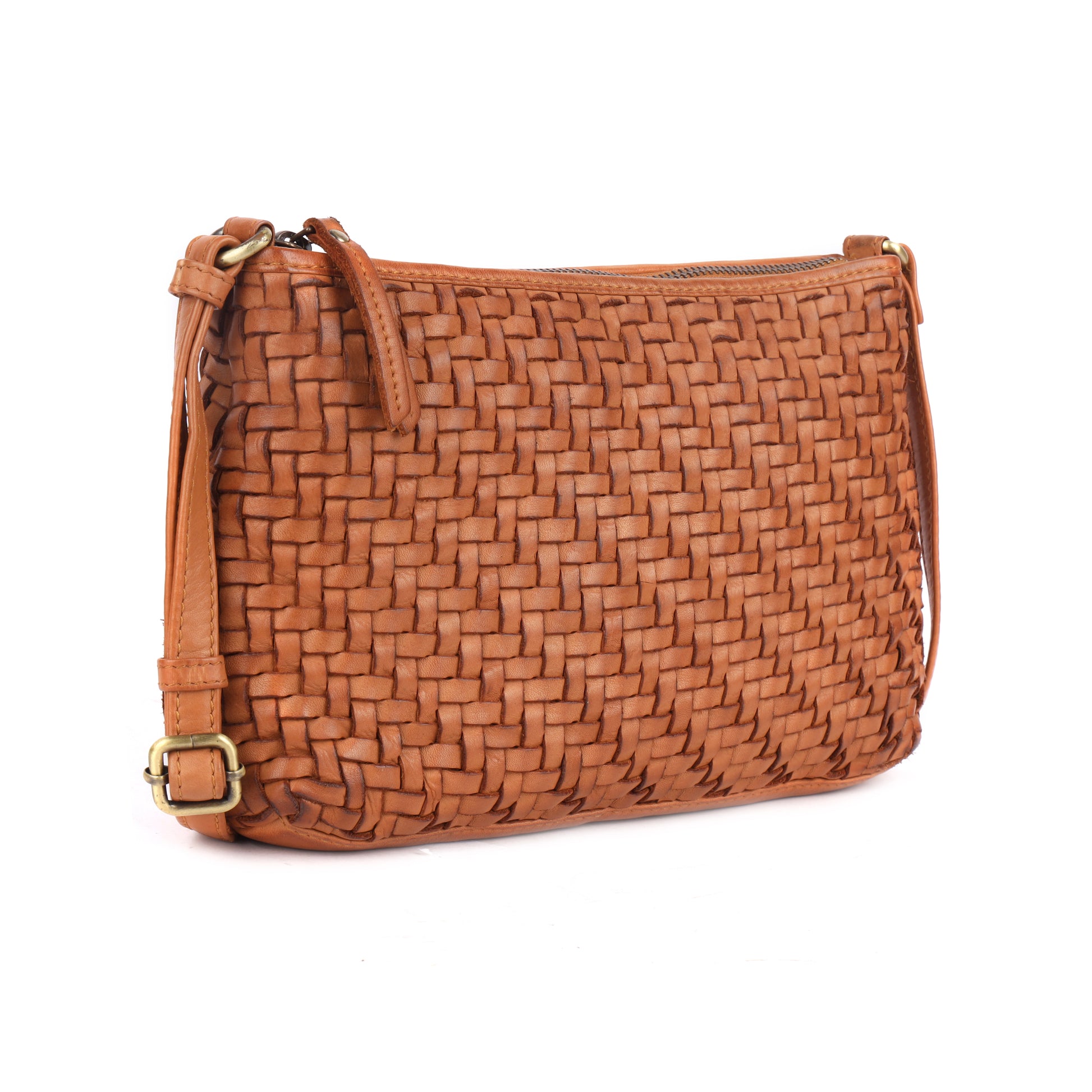 RH-2592 Bendigo Woven Crossbody Leather Bag - Rainbow Bags