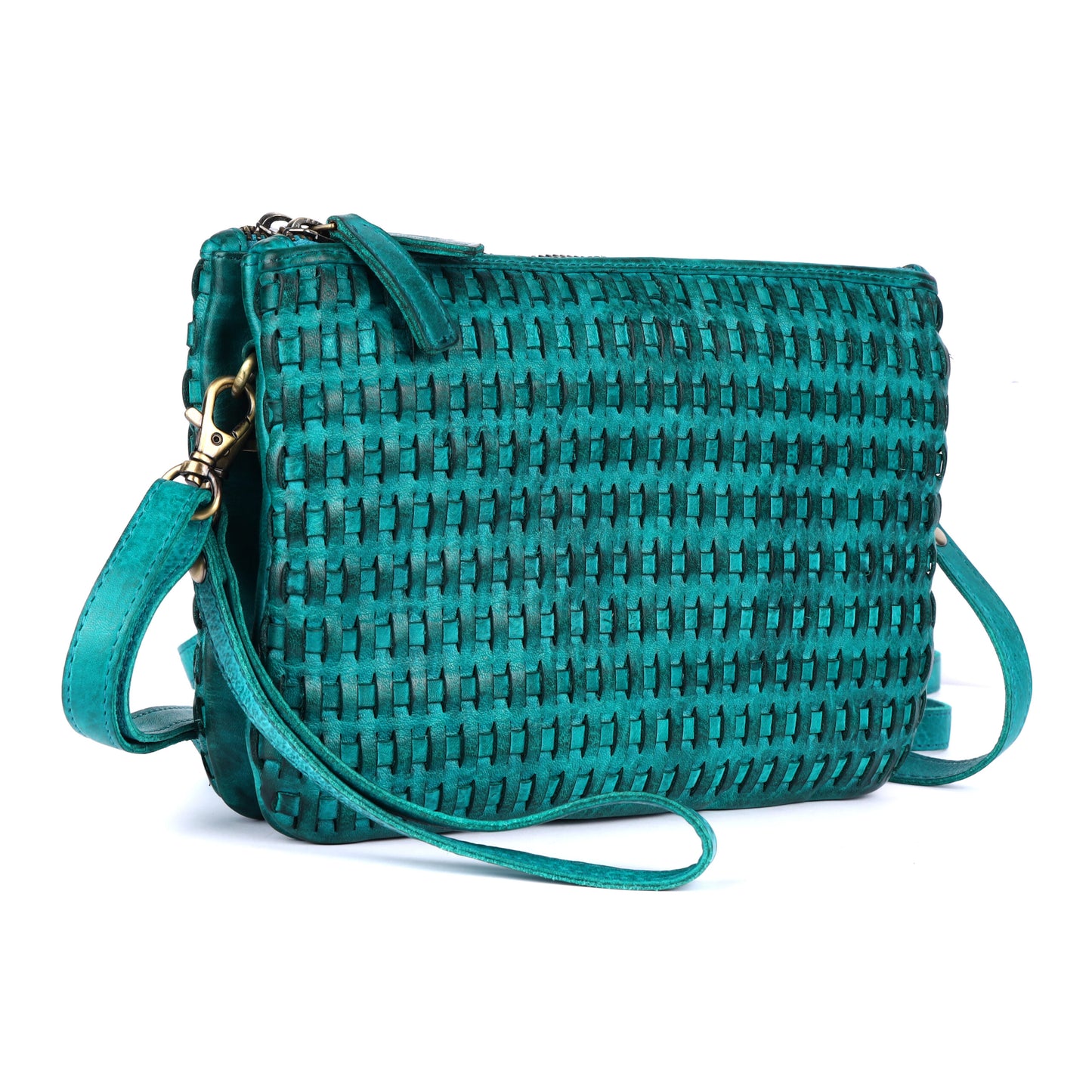 Rugged Hide RH-2595 Rimini Ladies Leather Woven Bag. - Rainbow Bags