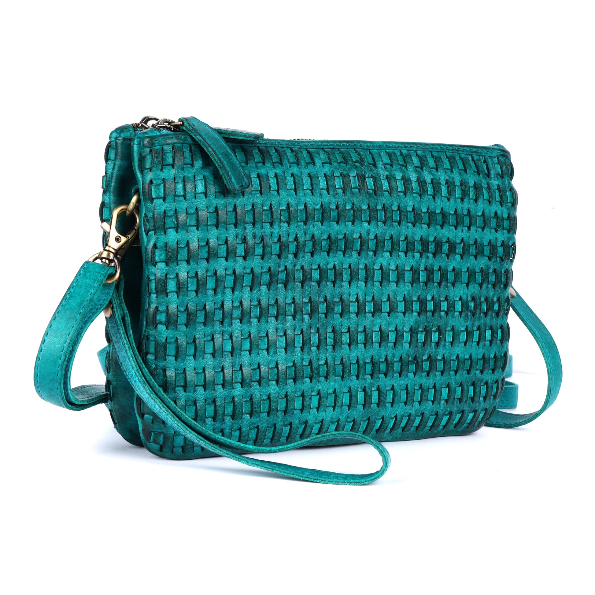 Rugged Hide RH-2595 Rimini Ladies Leather Woven Bag. - Rainbow Bags