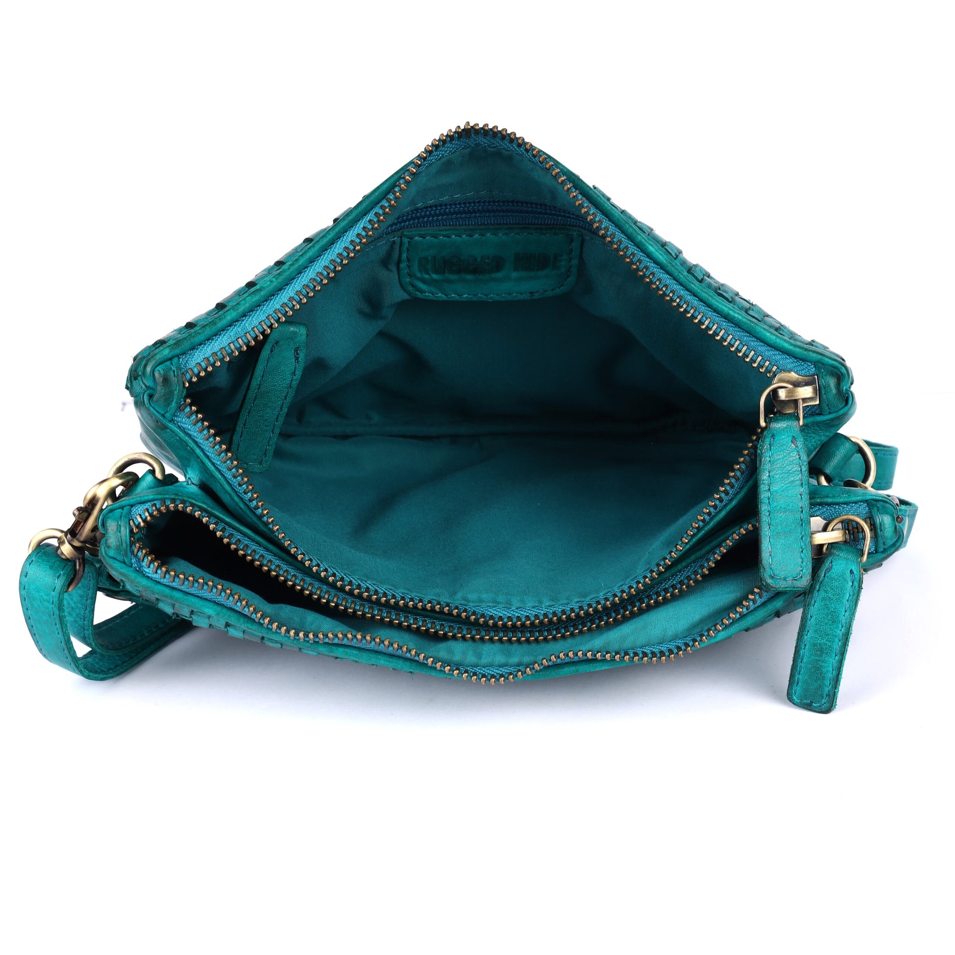 Rugged Hide RH-2595 Rimini Ladies Leather Woven Bag. - Rainbow Bags