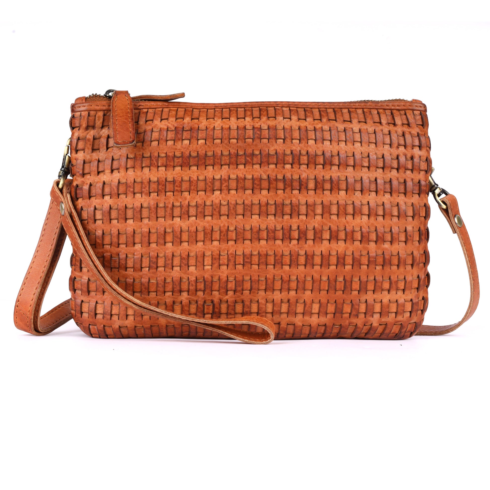 Rugged Hide RH-2595 Rimini Ladies Leather Woven Bag. - Rainbow Bags