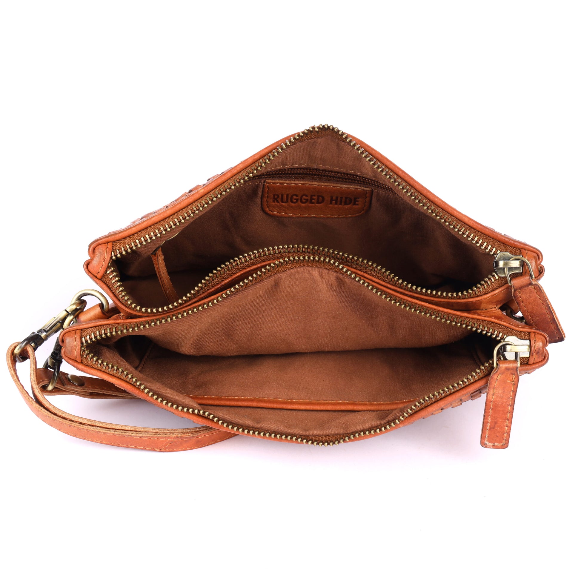 Rugged Hide RH-2595 Rimini Ladies Leather Woven Bag. - Rainbow Bags