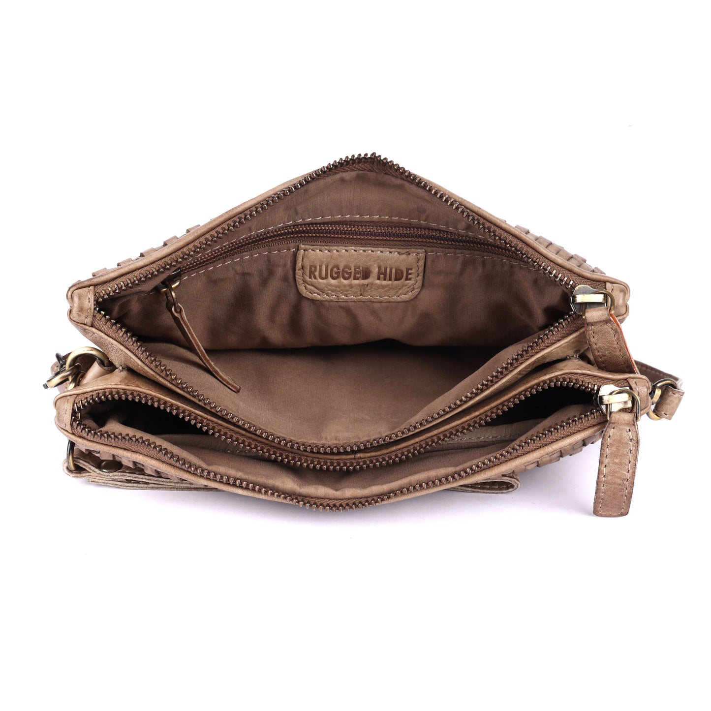 Rugged Hide RH-2595 Rimini Ladies Leather Woven Bag. - Rainbow Bags