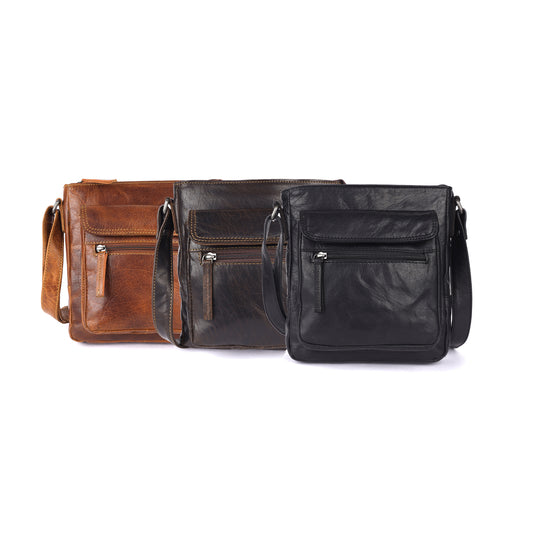 Rugged Hide RH-2725 Jamie Unisex leather crossbody satchel - Rainbow Bags