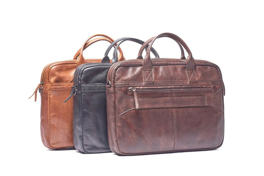 Rugged Hide - Henry Brief Business leather bag - rainbowbags