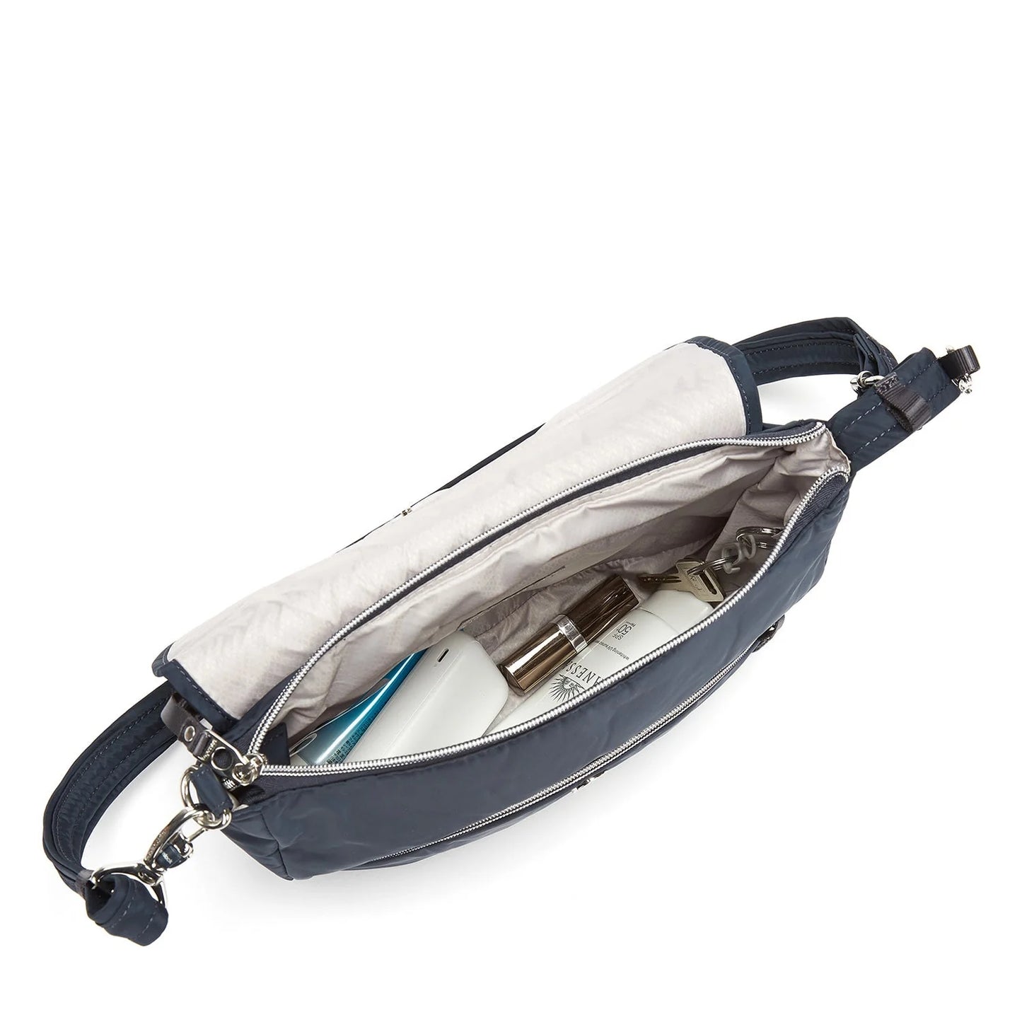 Pacsafe Stylesafe Crossbody anti theft handbag Navy Rainbow Bags